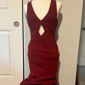 Free People Deep Red v neck  Backless Dress size medium